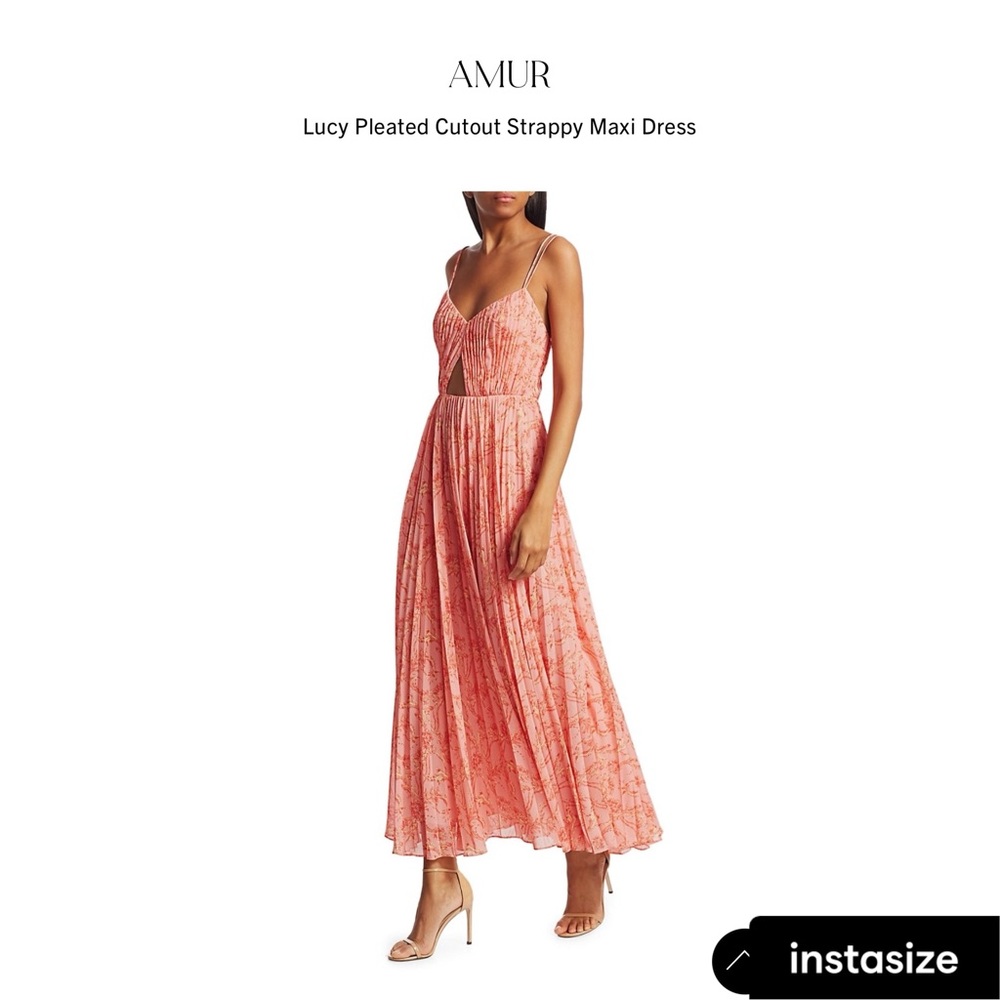 Amur size 0 Lucy strappy pleated maxi dress